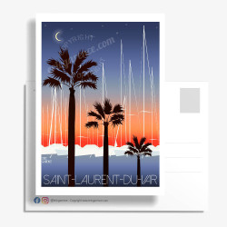 Saint Laurent du Var Affiche Carte Postale by Eric Garence Artiste niçois