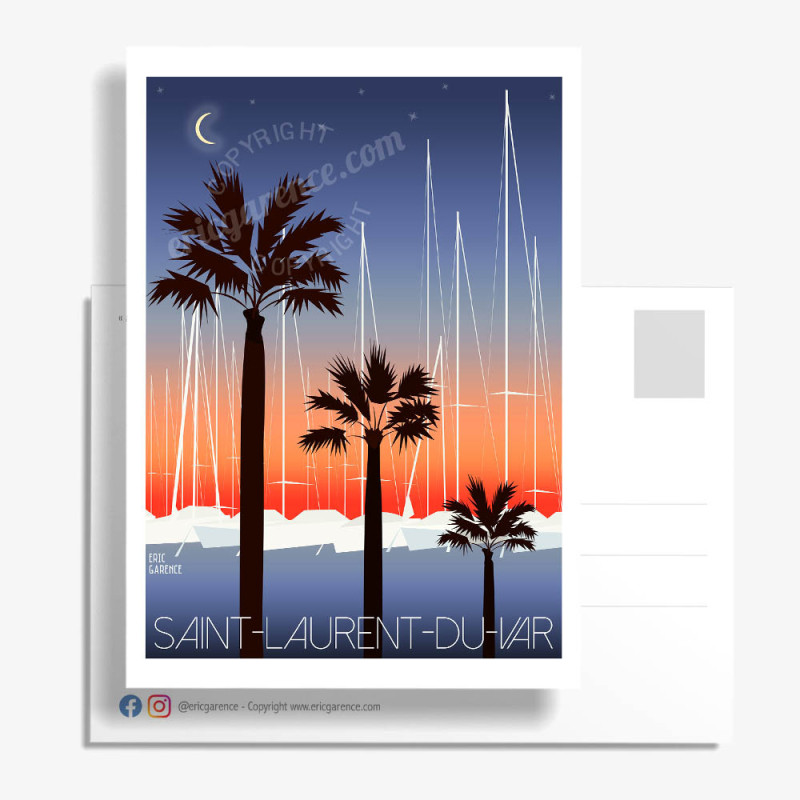 Saint Laurent du Var Affiche Carte Postale by Eric Garence Artiste niçois Saint Laurent du Var Affiche Carte Postale by Eric Garence Artiste niçois