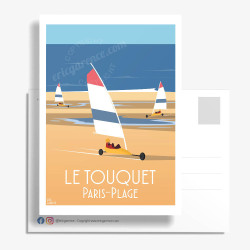 Carte Postale ''Le Touquet-Paris-Plage, Les chars à voile''
