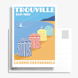 Carte Postale ''Trouville-sur-Mer, La reine des parasols''