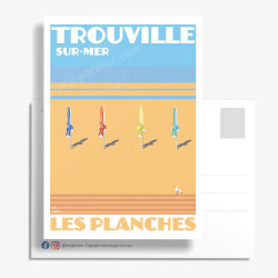 Carte Postale ''Trouville-sur-Mer, Les planches''