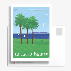 Carte Postale ''Palmiers et vignes à la Croix-Valmer''