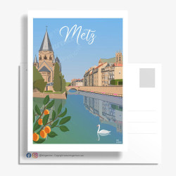 Carte Postale ''Metz et la Moselle''
