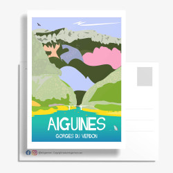 Carte Postale ''Aiguines, Pédalo dans les Gorges du Verdon''