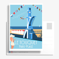 Carte Postale ''Le Touquet-Paris-Plage, Le plongeoir''