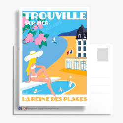 Carte Postale ''Trouville-sur-Mer, La reine des plages''