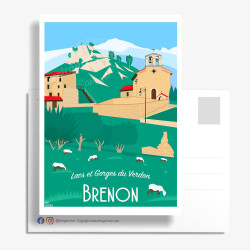 Carte Postale ''Brenon et ses moutons''