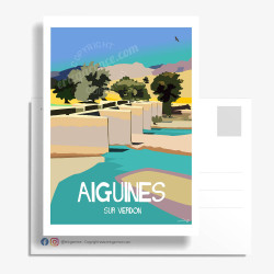 Carte Postale ''Aiguines - Le vieux pont''