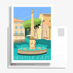 Carte Postale ''Bienvenue à Aups''