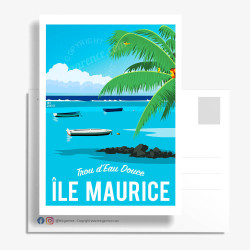 Carte Postale ''Ile Maurice, Trou d'eau douce''