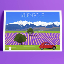 Affiche ''Valensole, Route de la lavande''