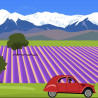 Affiche ''Valensole, Route de la lavande''