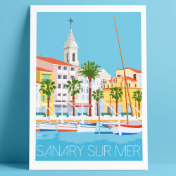 Affiche ''Le Port de Sanary-sur-Mer''