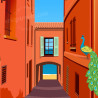 Affiche ''Saint-Tropez, La ruelle Saint-Pierre''