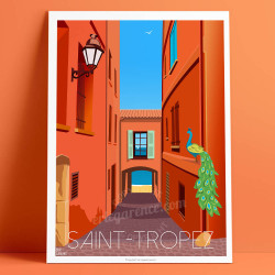 Affiche ''Saint-Tropez, La ruelle Saint-Pierre''