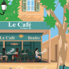 Affiche ''Saint-Tropez, Le café de la place des lices''