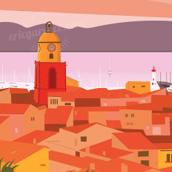 Affiche ''Saint-Tropez, Sunset''