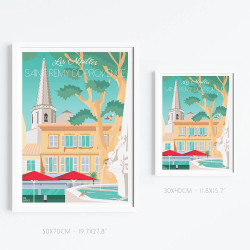 Affiche ''Saint-Rémy-de-Provence, La place Jules Pélissier''