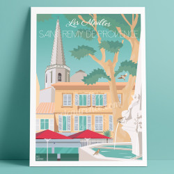 Affiche ''Saint-Rémy-de-Provence, La place Jules Pélissier''