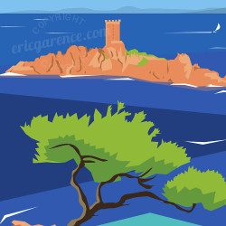 Affiche ''Saint-Raphaël, l'île d’Or''