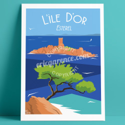 Affiche ''Saint-Raphaël, l'île d’Or''