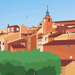 Poster ''Roussillon, Le village''