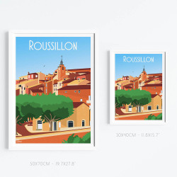 Poster ''Roussillon, Le village''