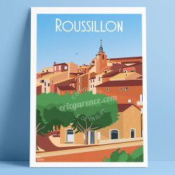 Affiche ''Roussillon, Le village''