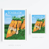 Affiche de "Roussillon, Le sentier des ocres" by Eric Garence, artiste français, illustrateur, pop, retro
