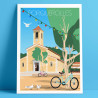 Affiche ''Porquerolles, Vélos et Colombes''
