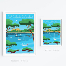 Affiche ''Porquerolles, Plage Notre-Dame''