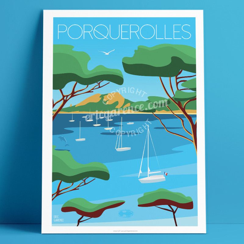 Affiche ''Porquerolles, Plage Notre-Dame'' Affiche ''Porquerolles, Plage Notre-Dame''
