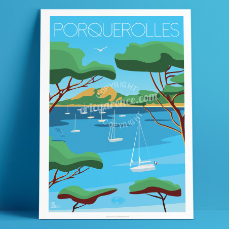 Affiche ''Porquerolles, Plage Notre-Dame''