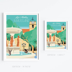 Poster ''Maussane-les-Alpilles, La fontaine''