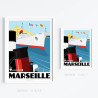 Affiche ''Marseille, Le port et la Bonne mère''