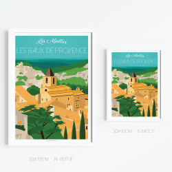 Affiche ''Les Baux-de-Provence, Le village''