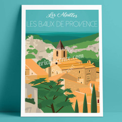 Affiche ''Les Baux-de-Provence, Le village''