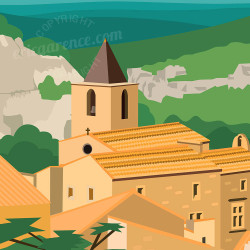 Affiche ''Les Baux-de-Provence, Le village''