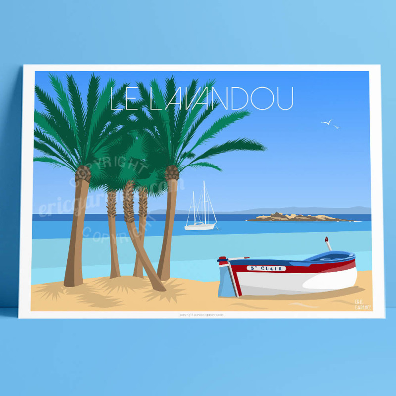 Affiche ''Le Lavandou, Plage Saint-Clair'' Affiche ''Le Lavandou, Plage Saint-Clair''