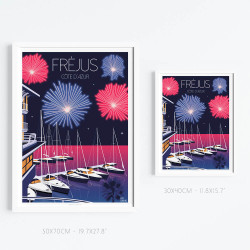 Affiche ''Fréjus, Feu d'artifice à Port Fréjus''