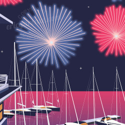 Affiche ''Fréjus, Feu d'artifice à Port Fréjus''