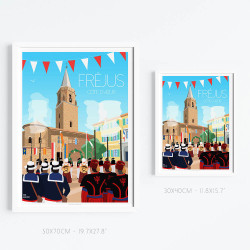 Poster ''Fréjus, La Bravade devant la cathédrale Sainte-Léonce''