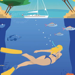 Affiche ''Les fonds marins de Bormes-les-Mimosas''