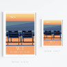Affiche ''Nice, Nos 2 Chaises bleues au Sunset''