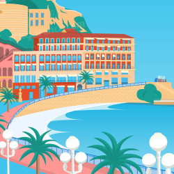 Affiche ''Nice, Le quai des Etats-Unis''