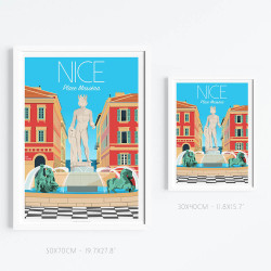 Affiche ''Nice, La place Masséna''