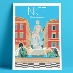 Affiche ''Nice, La place Masséna''