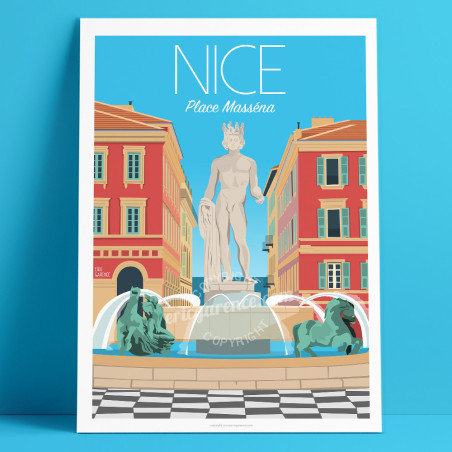 Affiche ''Nice, La place Masséna''