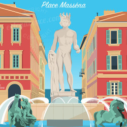 Affiche ''Nice, La place Masséna''