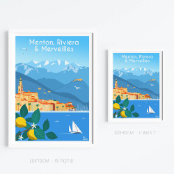 Affiche ''Menton, Riviera et Merveilles''